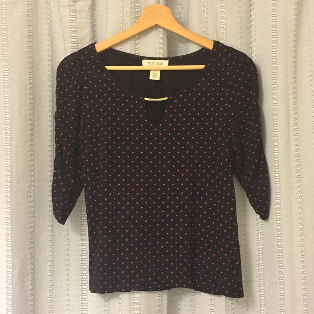 White House Black Market Polka Dot Top